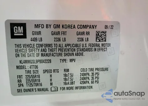 2023 Buick Encore Gx Essence из США, поврежденный, VIN KL4MMGSL9PB042228